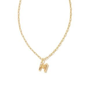Kendra Scott Crystal Letter M Gold Short Pendant Necklace In Crystal - One Size